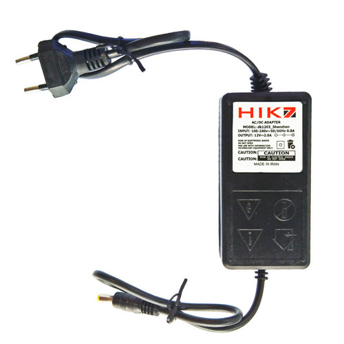 آداپتور برق 12 ولت 2 آمپر مدل hik7 کد 12-2